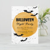オレンジフルムーンアンドナイトこうもり不気味ハロウィン 招待状 (スタンド正面)