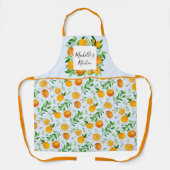 オレンジフルーツと花夏フローラ植物学 エプロン (正面)