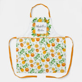 オレンジフルーツと花夏フローラ植物学 エプロン (正面)