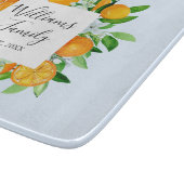オレンジフルーツと花夏フローラ植物学 カッティングボード (角)