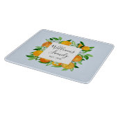 オレンジフルーツと花夏フローラ植物学 カッティングボード (角)