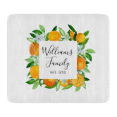 オレンジフルーツと花夏フローラ植物学 カッティングボード (正面)