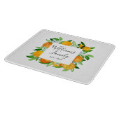 オレンジフルーツと花夏フローラ植物学 カッティングボード (角)