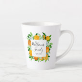 オレンジフルーツと花夏フローラ植物学 カフェラテマグ (右)