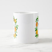 オレンジフルーツと花夏フローラ植物学 ジャンボコーヒーマグカップ (正面)