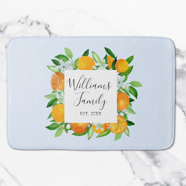 オレンジフルーツと花夏フローラ植物学 バスマット