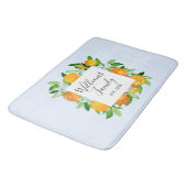 オレンジフルーツと花夏フローラ植物学 バスマット (アングル)