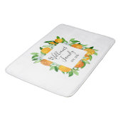 オレンジフルーツと花夏フローラ植物学 バスマット (アングル)