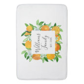 オレンジフルーツと花夏フローラ植物学 バスマット (正面縦)