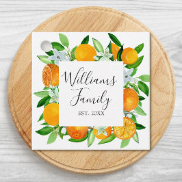 オレンジフルーツと花夏フローラ植物学 フェイバータグ