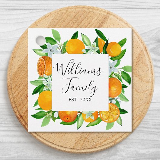 オレンジフルーツと花夏フローラ植物学 フェイバータグ