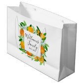 オレンジフルーツと花夏フローラ植物学 ラージペーパーバッグ (正面アングル)