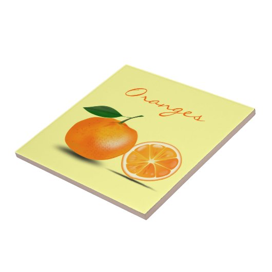 オレンジフルーツの切れのシンプルでクラシックな食糧台所 タイル (側面)