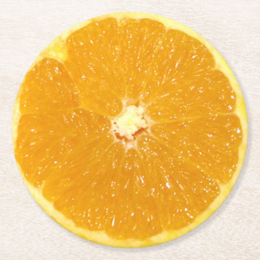 オレンジフルーツの新しい切れ ラウンドペーパーコースター (正面)