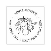 オレンジフルーツアンドフラワー名前をカスタムする差出人住所 セルフインキングスタンプ (デザイン)