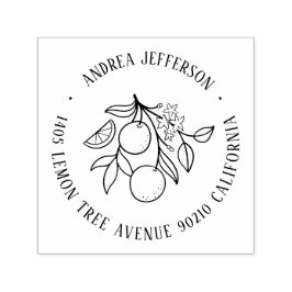 オレンジフルーツアンドフラワー名前をカスタムする差出人住所 セルフインキングスタンプ