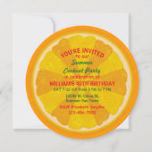 オレンジフルーツスライス夏用パーティークックアウト|誕生日 招待状 (正面)