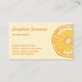 オレンジフルーツスライス栄養士ディティシアンイエロー 名刺 (正面)