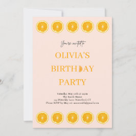 オレンジフルーツフレッシュバースデーパーティーの招待 招待状