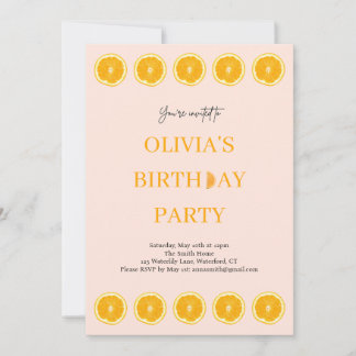 オレンジフルーツフレッシュバースデーパーティーの招待 招待状