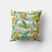 オレンジフルーツフローラ:シームレスヴィンテージ。 クッション (裏面)