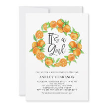 オレンジフルーツリースサマーガールベビーシャワー