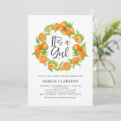 オレンジフルーツリースサマーガールベビーシャワー 招待状 (スタンド正面)