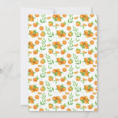 オレンジフルーツリースサマーガールベビーシャワー 招待状 (裏面)