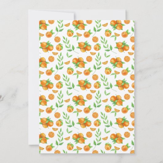 オレンジフルーツリースサマーガールベビーシャワー 招待状 (裏面)