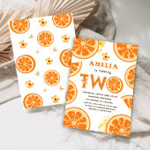 オレンジフルーティウォーターカラーシトラス子供の誕生日 招待状