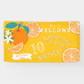 オレンジフルーティ誕生日ウェルカムバナー 横断幕 (横)