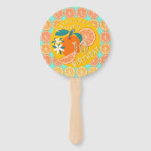 オレンジフルーティ誕生日ティール（緑がかった色） ハンドファン