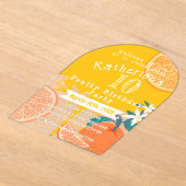 オレンジフルーティ誕生日招待状 アクリル招待状 (レイダウン)