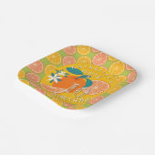 オレンジフルーティ誕生日紙プレート ペーパープレート (傾斜あり)