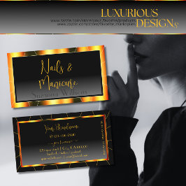 オレンジフレームカジュアルブラックグラディエント高級アイデンティティ 名刺