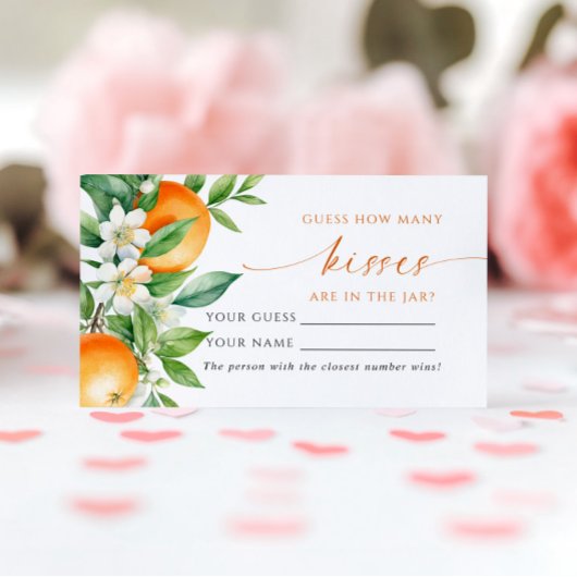 オレンジフローラいくつのキスシャワーゲームカード プレイスカード