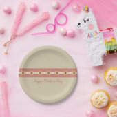 オレンジフローラとローズピンク ペーパープレート (パーティー)