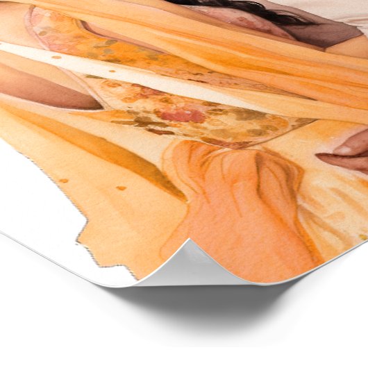 オレンジフローラアナンド結婚カラジの歓迎サイン ポスター (角)