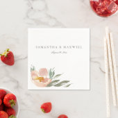 オレンジフローラウォーターカラーテンプレートナプキン スタンダードカクテルナプキン (インサイチュ)