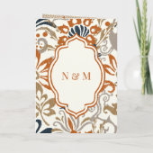 オレンジフローラオールインワンアンドカラジシーク結婚ズ 招待状 (裏面)