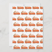 オレンジフローラカボチャートラック赤ちゃんシャワー 招待状 (裏面)