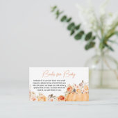 オレンジフローラカボチャ赤ちゃんシャワーブックベビー エンクロージャーカード (スタンド正面)