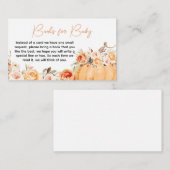 オレンジフローラカボチャ赤ちゃんシャワーブックベビー エンクロージャーカード (正面/裏面)