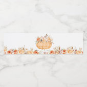 オレンジフローラカボチャ赤ちゃんシャワー ペットボトルラベル (シングルラベル)