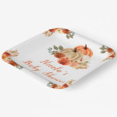 オレンジフローラカボチャ赤ちゃんシャワー ペーパープレート (傾斜あり)