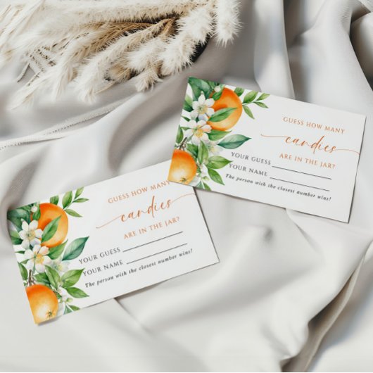 オレンジフローラキャンディースシャワーゲームカードの数 プレイスカード