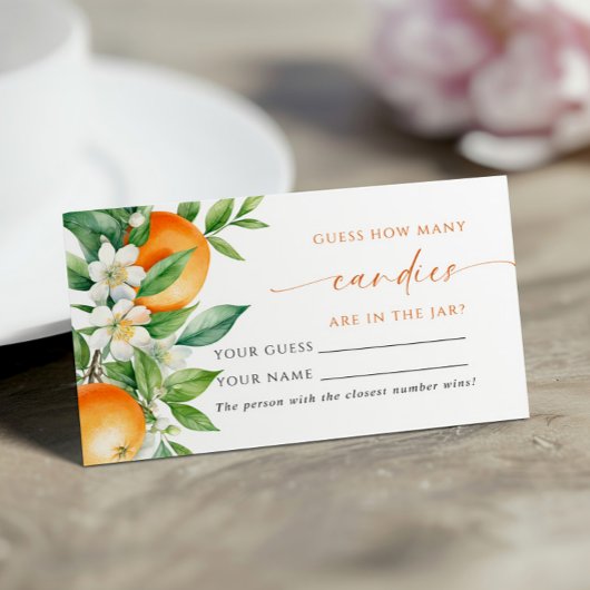 オレンジフローラキャンディースシャワーゲームカードの数 プレイスカード