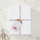 オレンジフローラギフトラベル、カスタマイズ可能な文字、 ギフトタグ (より糸付き)