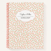 オレンジフローラコケットカスタムスパイラパーソナライズされたル ノートブック (正面)