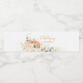 オレンジフローラスイートリトルカボチャ赤ちゃんシャワー ペットボトルラベル (シングルラベル)